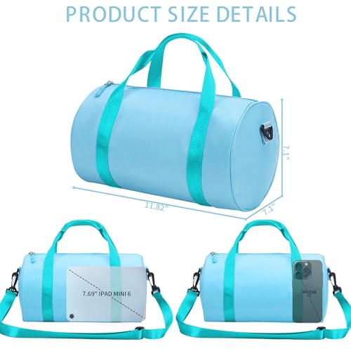 W WINTMING Ballet Dance Bag Mini Gym Bag Lightweight Small Duffle Bag 10L Cute Crossbody Bag for Yoga Swimming Sport SkyBlue - Image 3