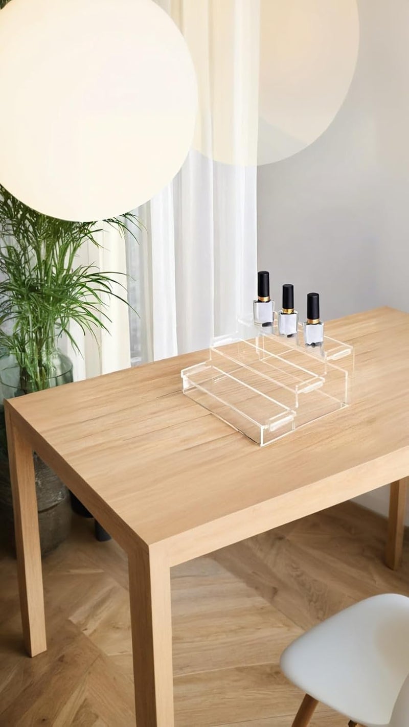 Honwor Acrylic 3-Tier Display Riser - Clear Perfume Organizer & Spice Rack, Versatile Stand for Collectibles, Toys, Action Figures & Desserts, Elegant Showcase Shelves - Image 5