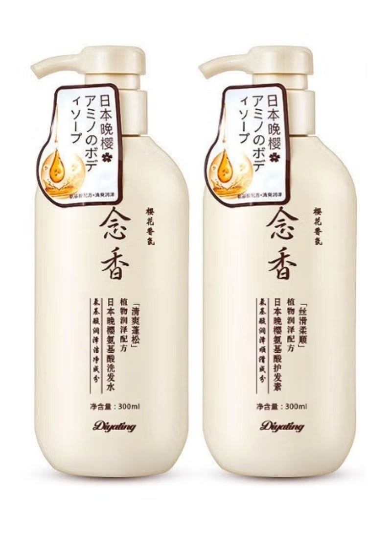 دايتينج مجموعة العناية بالشعر ساكورا تتكون من شامبو 300 مل وبلسم 300 مل للعناية الفائقة ومنع تساقط الشعر - Image 1