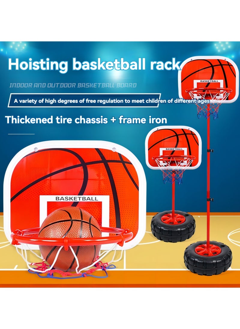 General Kids Basketball Hoop for Indoor Outdoor Play  Adjustable Basketball Hoop Height 128cm -Portable Basketball Hoop for Kids over 3 years of age Teenagers Basketball Backyard Game（ Contains a basketball ）  - Image 1