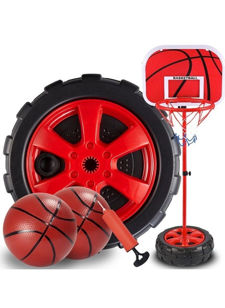 General Kids Basketball Hoop for Indoor Outdoor Play  Adjustable Basketball Hoop Height 128cm -Portable Basketball Hoop for Kids over 3 years of age Teenagers Basketball Backyard Game（ Contains a basketball ）  - Image 3