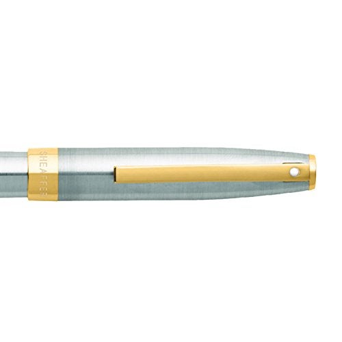 Sheaffer Sagaris Medium Nib Fountain Pen, Brushed Chrome, Gold Tone Trim (E0947353) - Image 4