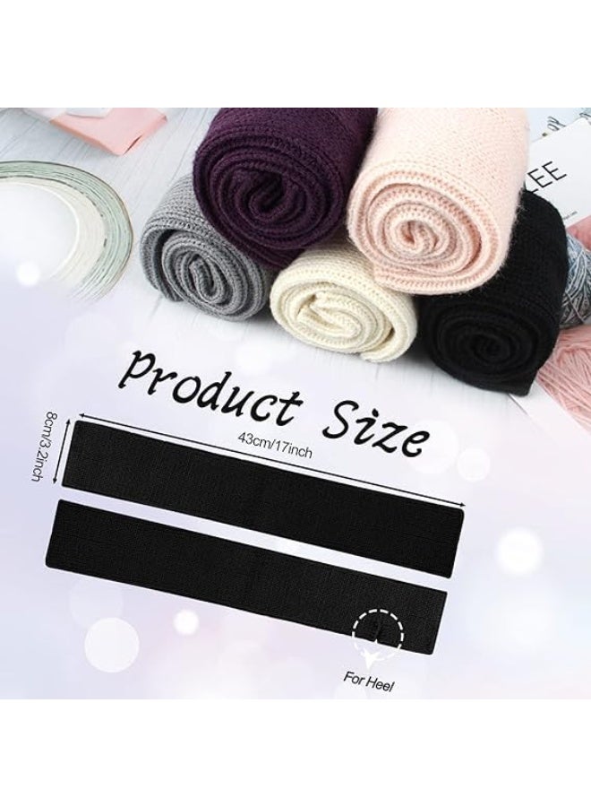 زوجان من جوارب تدفئة الساق للنساء في الشتاء، جوارب تدفئة ساق محبوكة مضلعة، جوارب طويلة من الثمانينيات لرياضة رقص الباليه، جوارب تدفئة ساق أنيقة للنساء - Image 2