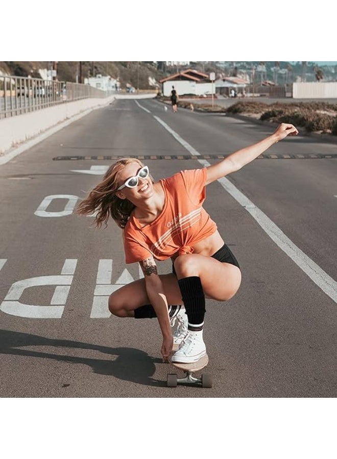 زوجان من جوارب تدفئة الساق للنساء في الشتاء، جوارب تدفئة ساق محبوكة مضلعة، جوارب طويلة من الثمانينيات لرياضة رقص الباليه، جوارب تدفئة ساق أنيقة للنساء - Image 4