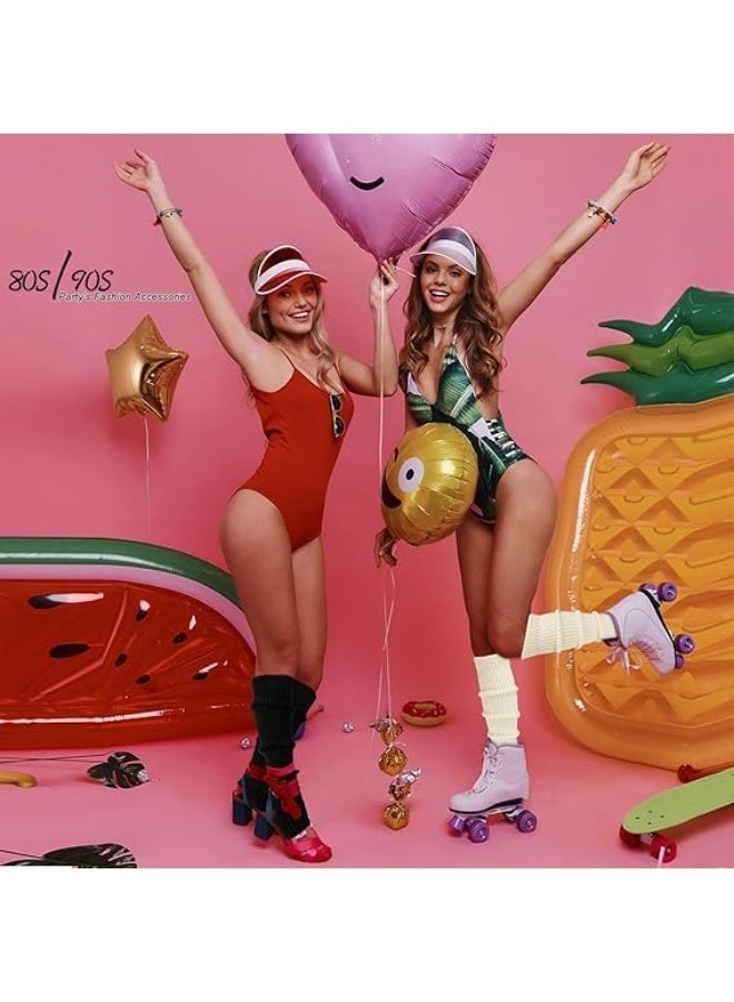 زوجان من جوارب تدفئة الساق للنساء في الشتاء، جوارب تدفئة ساق محبوكة مضلعة، جوارب طويلة من الثمانينيات لرياضة رقص الباليه، جوارب تدفئة ساق أنيقة للنساء - Image 3