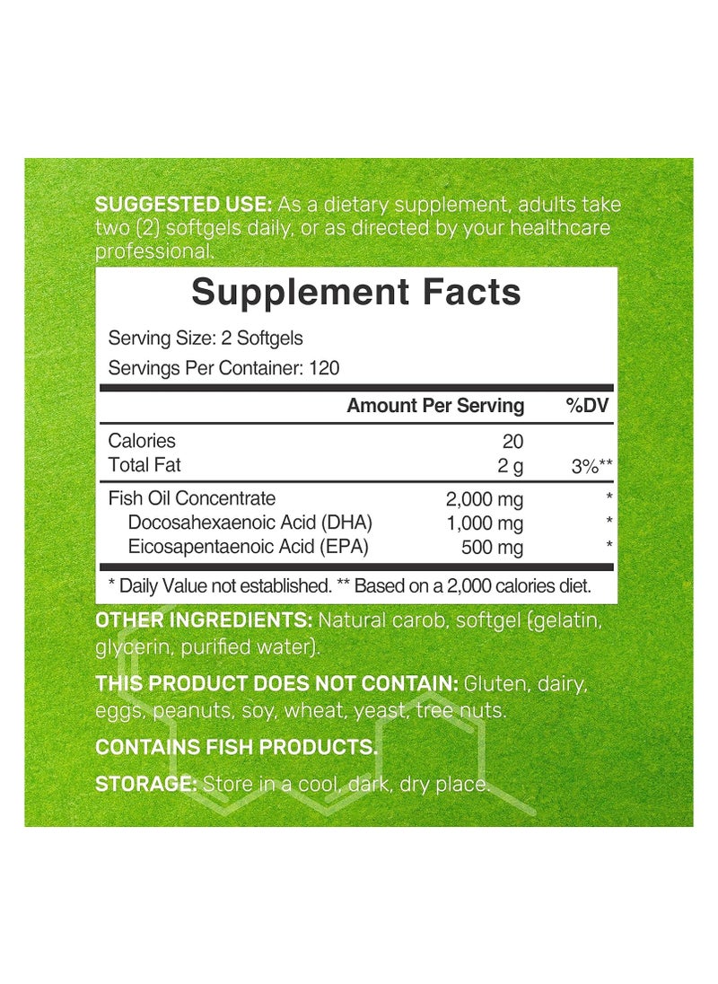 Dha Supplements 240 Softgels Burpless Lemon Flavor DHA 1000mg + EPA 500mg Wild Caught Fish Rich in Omega3s Mercury Free Non GMO Support Brain Heart & Joint Health - pzsku/Z84F6C93E2DAF10E4B0D3Z/45/_/1709711671/70a8db81-8cca-42bd-815f-1d02188a4ef7