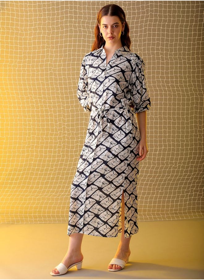 Freehand Women Regular Fit Casual Geometric Print Dress  - Image 5