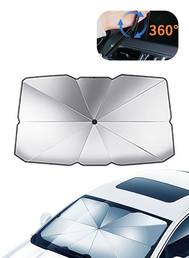Windshield Sun Shade Umbrella, Car Sun Shade Windshield Foldable UV Block, Sunshade for Car Windshield 360° Rotation Bendable Handle for Cars, Sedan - Image 1