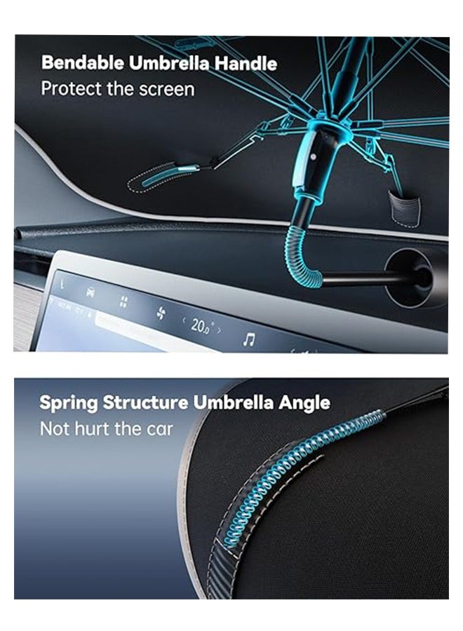 Windshield Sun Shade Umbrella, Car Sun Shade Windshield Foldable UV Block, Sunshade for Car Windshield 360° Rotation Bendable Handle for Cars, Sedan - Image 3