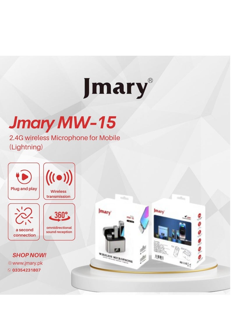Jmary MW-15 USB-C  Type-C Port 2.4G Lavalier Wireless Microphone - Image 3