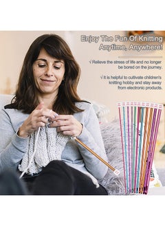 Coopay Coopay 23 PCS Tunisian Crochet Hooks Set Including 11 PCS 2.0-8.0mm Metal Long Crochet Hooks & 12 PCS 3.0-10.0mm Carbonized Bamboo Afghan Crochet Needles with Cable, Crochet Hook Set Extra Long  - Image 2