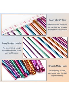 Coopay Coopay 23 PCS Tunisian Crochet Hooks Set Including 11 PCS 2.0-8.0mm Metal Long Crochet Hooks & 12 PCS 3.0-10.0mm Carbonized Bamboo Afghan Crochet Needles with Cable, Crochet Hook Set Extra Long  - Image 3