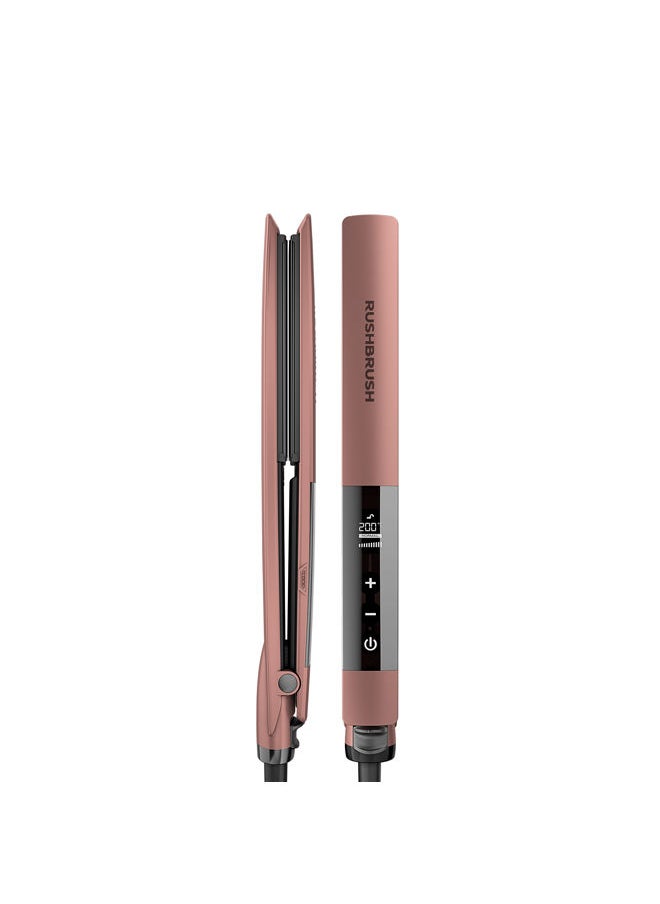Rush Brush - X2 Ultra Straightener Rose Gold 240C , 12 Heat Level , Ionic Tech - Image 1