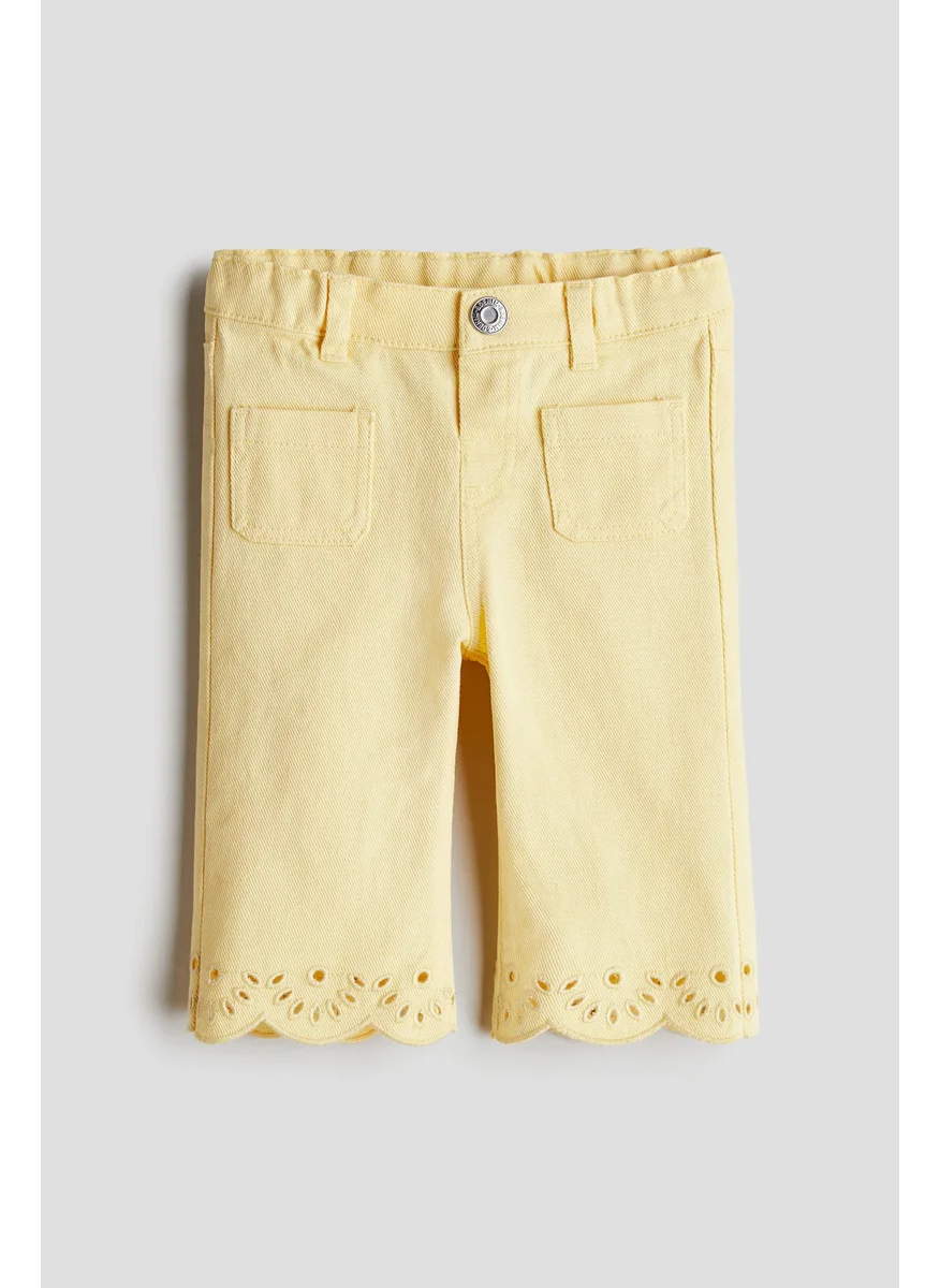 H&M Flared Cotton Twill Trousers