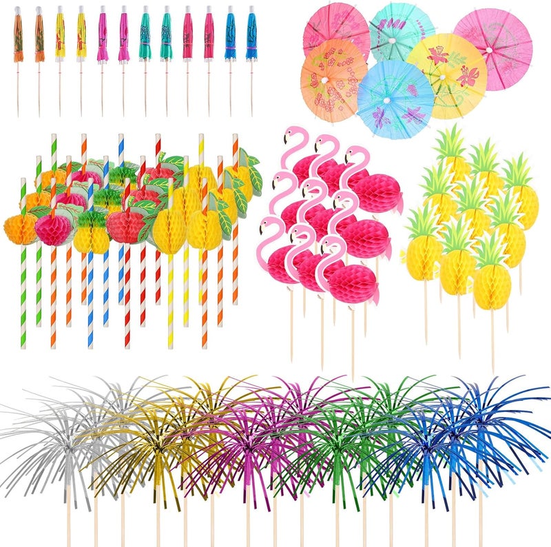 Mooshy Pack of 120 Cocktail Decoration Umbrellas for Cocktail Party Decorations, with Wooden Cocktail Umbrellas, Cocktail Picks, Party Drinking Decorations and Wedding Party Bar Drinks Cake Decoration - Image 1
