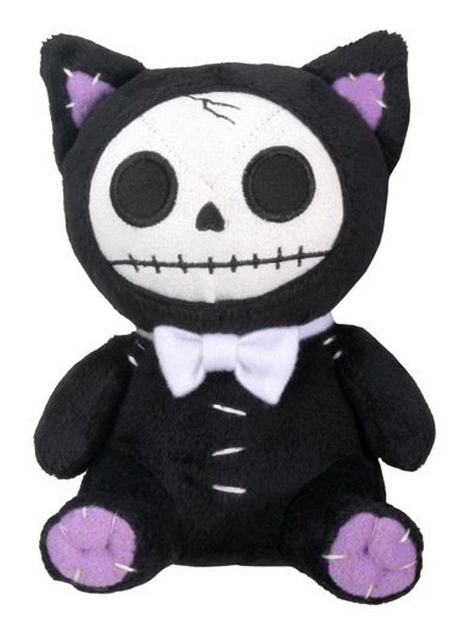 SUMMIT COLLECTION Furrybones Black Cat Mao Mao Wearing White Bow Tie Small Plush Doll - Image 1