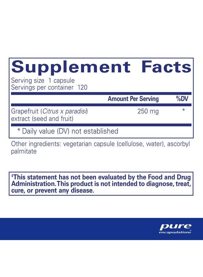 Pure Encapsulations Grapefruit Seed Extract | Supplement to Support The Balance of Intestinal Microorganisms and G.I. Tract* | 120 Capsules - Image 2