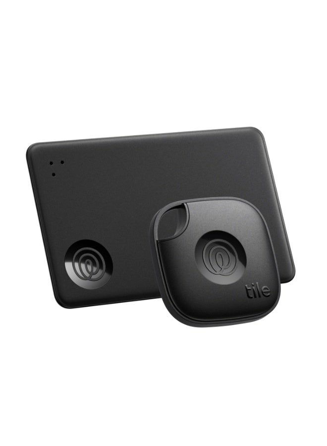 tile Starter Pack - Bluetooth Trackers and Item Finders for Keys, Wallets & More. Both iOS and Android Compatible. Phone Finder. 2-Pack (Mate/Slim) black - Image 1