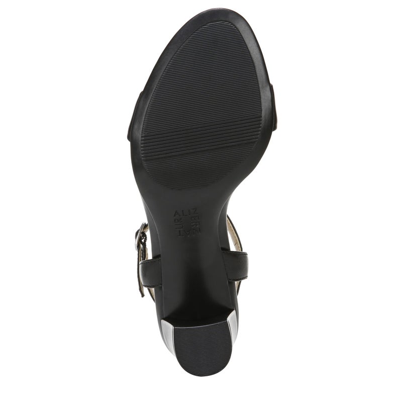 Naturalizer Womens Bristol Ankle Strap Chunky Block Heel Dress Sandal ,Black Smooth ,6M - Image 4