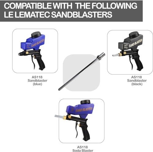 LE LEMATEC ملحق فوهة طويلة من لي ليماتيك - نصيحة رملية دقيقة نهائية لضواغط الهواء | عصا قوية لرش الصودا والجوز لتنظيف دقيق خالي من العيوب - Image 5