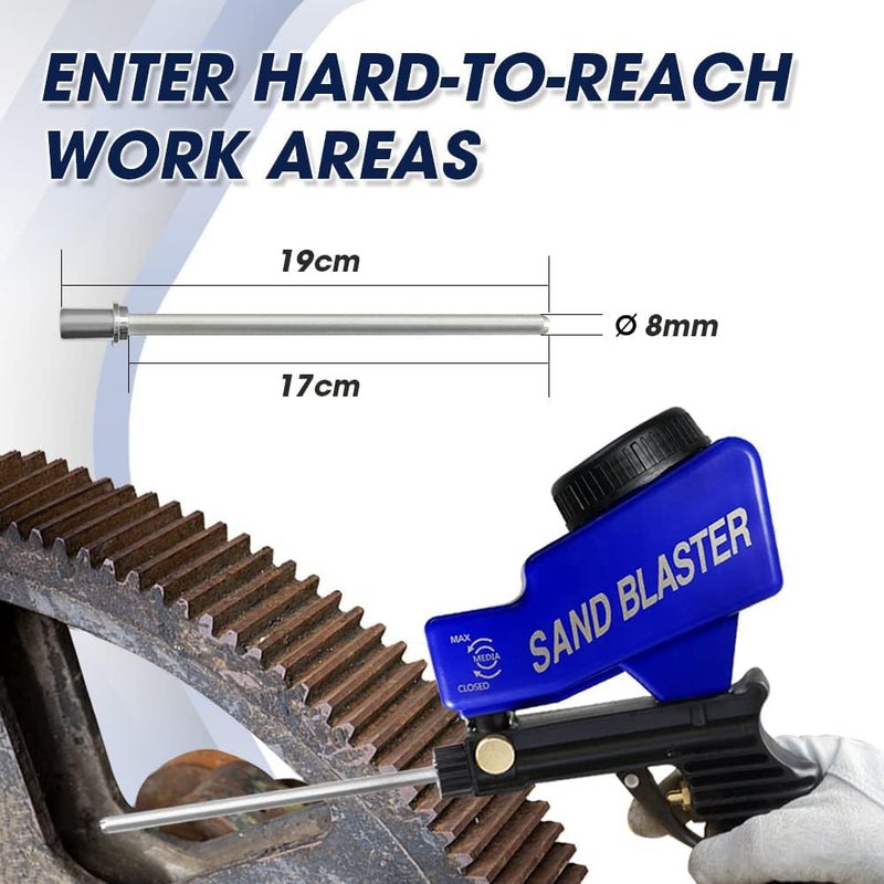 LE LEMATEC ملحق فوهة طويلة من لي ليماتيك - نصيحة رملية دقيقة نهائية لضواغط الهواء | عصا قوية لرش الصودا والجوز لتنظيف دقيق خالي من العيوب - Image 2