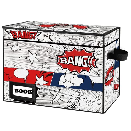 YNSZAS Comic Book Storage Box 158 X 78 X 118 Heavy Duty Collapsible Holds 160180 Comic Book Bin Container Holder Shelf Cartoon Clock - Image 1