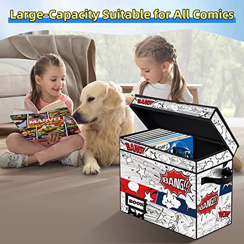YNSZAS Comic Book Storage Box 158 X 78 X 118 Heavy Duty Collapsible Holds 160180 Comic Book Bin Container Holder Shelf Cartoon Clock - Image 3
