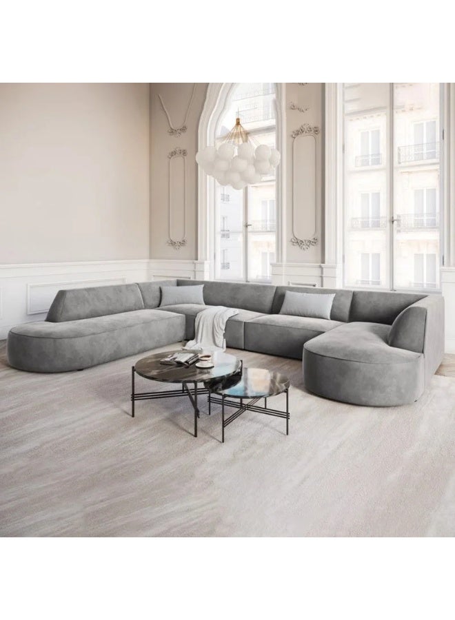 KUSTOMDECO Kustom Deco Charles Panoramic Corner Sofa – Luxury L-Shape Modular Sectional for Living Room, Customizable Color & Size, Premium Upholstery - Image 5