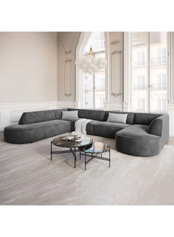 KUSTOMDECO Kustom Deco Charles Panoramic Corner Sofa – Luxury L-Shape Modular Sectional for Living Room, Customizable Color & Size, Premium Upholstery - Image 3