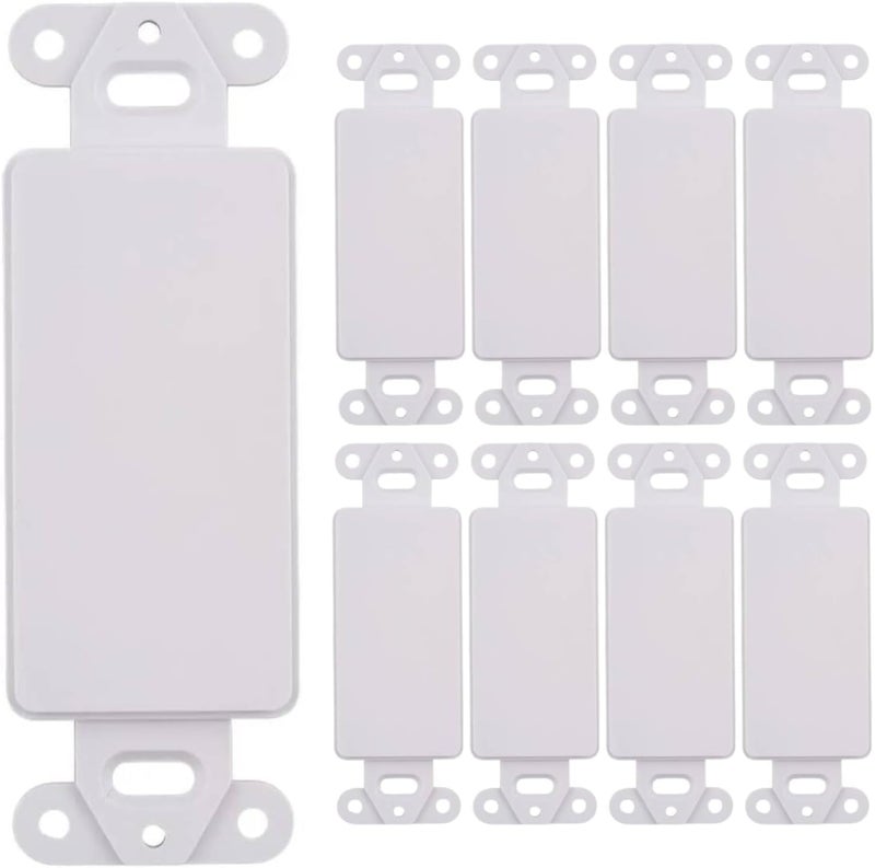 SATMAXIMUM 10 Pack Blank Insert Wall Plate, Single Gang Insert Cover for Electrical or Low Voltage Boxes, Ideal for Ethernet, HDMI, Coaxial & More, White Cover for Home & Office Installations - Image 3