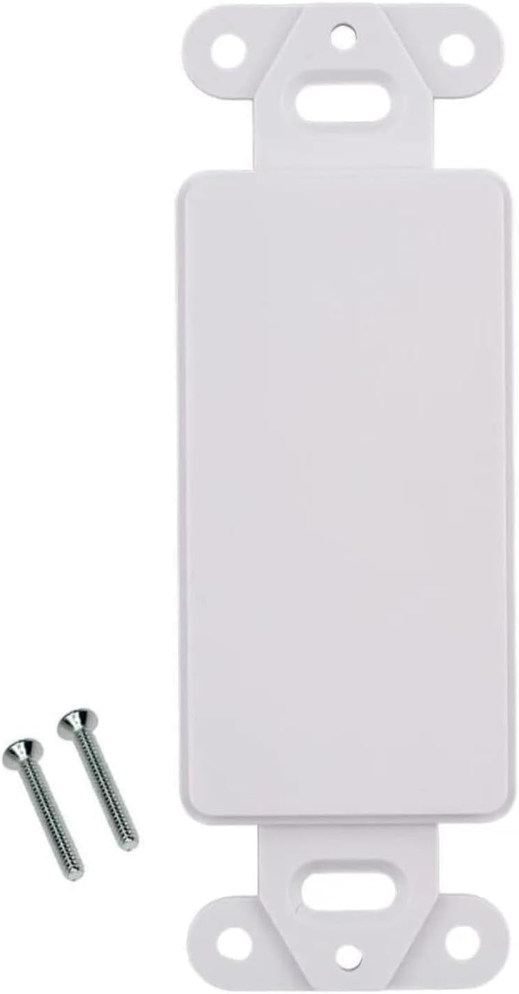 SATMAXIMUM 10 Pack Blank Insert Wall Plate, Single Gang Insert Cover for Electrical or Low Voltage Boxes, Ideal for Ethernet, HDMI, Coaxial & More, White Cover for Home & Office Installations - Image 1
