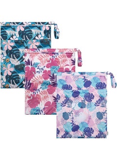 babygoal Babygoal Wet Dry Bags for Baby Cloth Diapers, Washable Travel Bags, Beach, Pool, Gym Bag for Swimsuits & Wet Clothes with Two Zippered Pockets 3 Pack  - Image 5