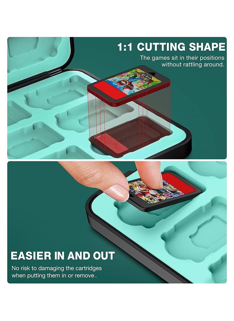 KASTWAVE Switch Game Case Holder Compatible with for Nintendo Switch Games Card and Storage 12 Switch Game Cartridge, Protective Hard Shell, Soft Lining Rubber and Portable Switch Game Holder (Black)  - Image 4