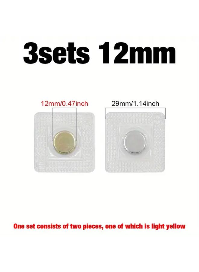 3 Pcs Set Of 13mm PVC Magnetic Buttons Invisible Snap Fasteners Sewing Clasps For Handbags Clothing Curtains Crafts - Image 5
