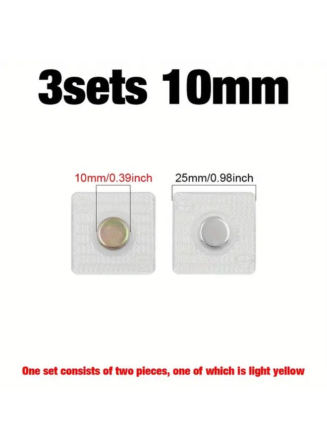 3 Pcs Set Of 13mm PVC Magnetic Buttons Invisible Snap Fasteners Sewing Clasps For Handbags Clothing Curtains Crafts - Image 3