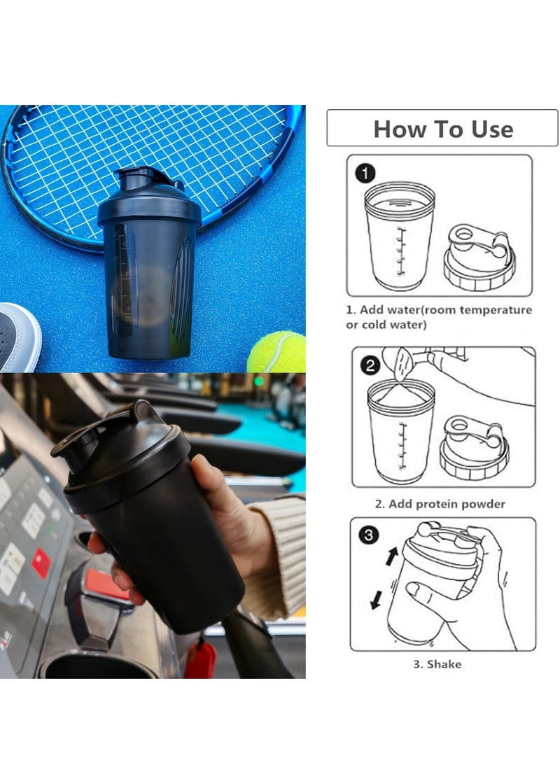 Generic - Shaker Bottle,For Protein Powder Mixed Plastic Workout Water Bottle 400 ml with Mixball Non-Leak Cap,Shaker Cups for Fitness Sports Gym,Supplement Drinks Bottles - Image 1