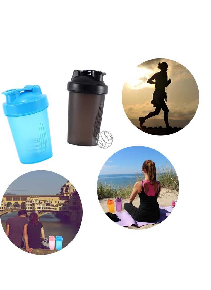 Generic - Shaker Bottle,For Protein Powder Mixed Plastic Workout Water Bottle 400 ml with Mixball Non-Leak Cap,Shaker Cups for Fitness Sports Gym,Supplement Drinks Bottles - Image 1