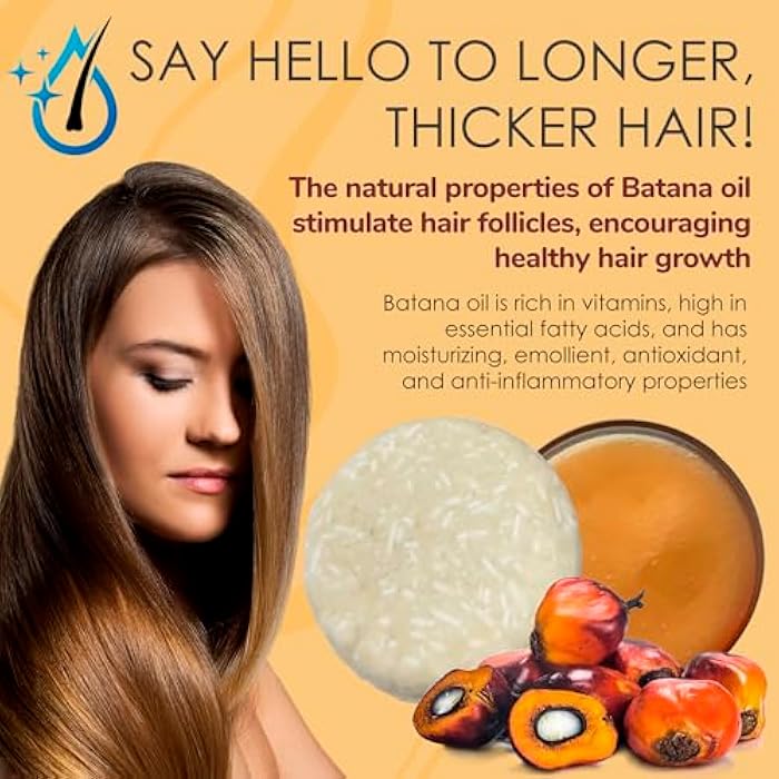 Relaxcation MADE IN USA Batana Oil Solid Shampoo Bar and Conditioner Bar for Hair Growth, Reduces Hair Loss, Hydrates Dry Hair, Improves Scalp Health Handcrafted in USA, Travel-Friendly - Image 3