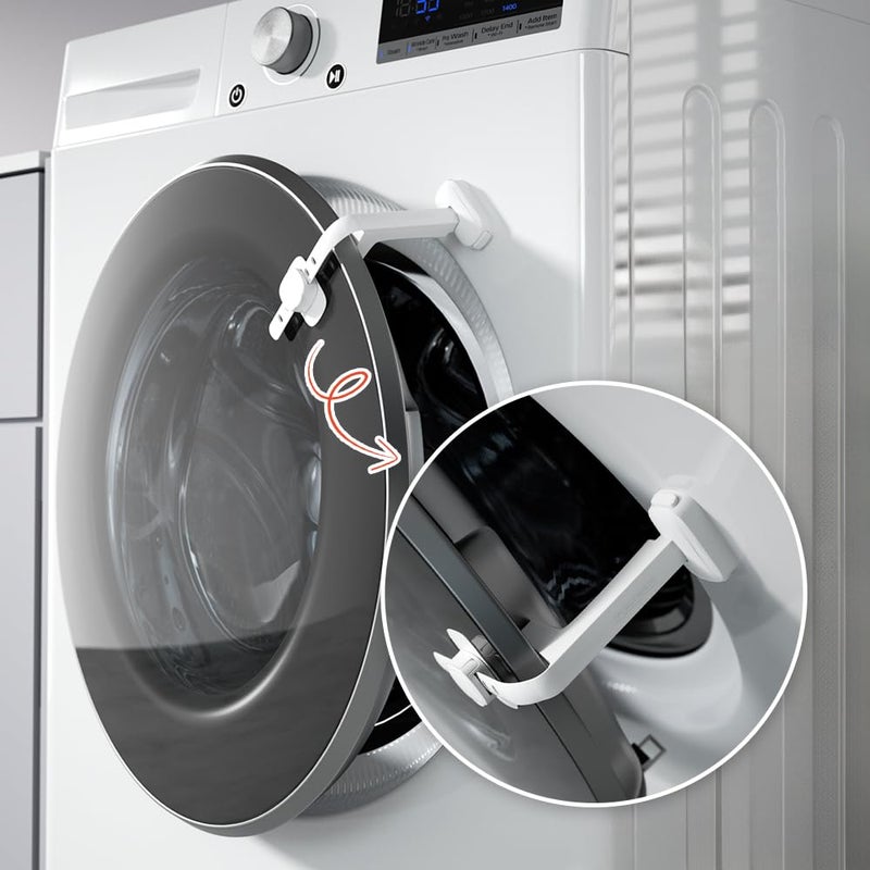 EUDEMON Baby Safety WasherDryer Door StopperFront Load Washer Door Prop for Kids Child Washing Machine Door Holder Safety Door Lock for Washer Dryer 1 PackWhite - Image 2
