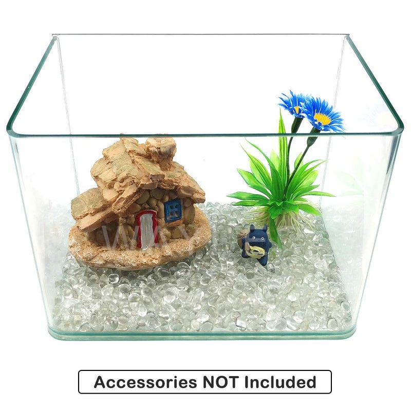 WAYBER Glass Stones, 1Lb/460g Irregular Sea Glass Dercorative Rocks Non-Toxic Artificial Crystal Pebbles for Aquarium Decoration/Vase Filler/Table Scatter/Handcraft/Jewelry Making/Gems Display, Clear - Image 3