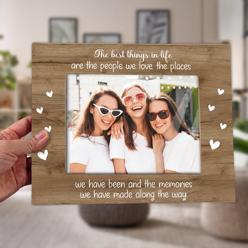 KLYTINK Rustic Wood Picture Frame,Best Things in Life Are The People We Love,Inspirational Photo Frame for Birthday,Graduation, Christmas Gift for Sister,Family,or Friends Fits 5x7 Photo(Best life-1) - Image 5