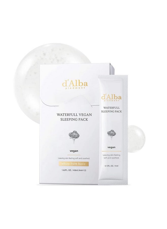 d'alba Piedmont قناع الوجه الليلي النباتي المقاوم للغسيل من D&#39;Alba Italian White Truffle Waterfull، قناع وجه محمول من نوع الجل للاحتفاظ بالرطوبة وآمن للبشرة الحساسة  - Image 1