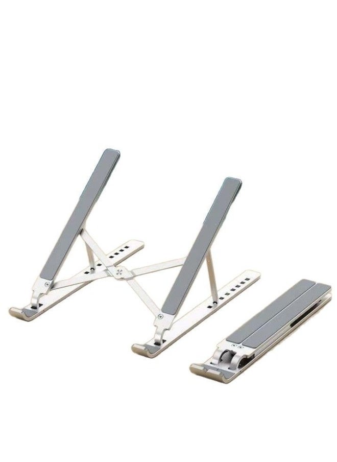 Generic Laptop Bracket N3 All Aluminum Alloy Laptop Bracket Folding Lifting Desktop Oxidation High-end-Colour:[full Aluminum Alloy] Oxidized Version + Full Silicone  - Image 1