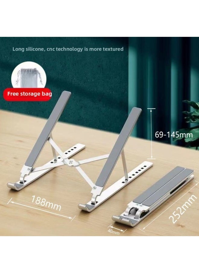 Generic Laptop Bracket N3 All Aluminum Alloy Laptop Bracket Folding Lifting Desktop Oxidation High-end-Colour:[full Aluminum Alloy] Oxidized Version + Full Silicone  - Image 5