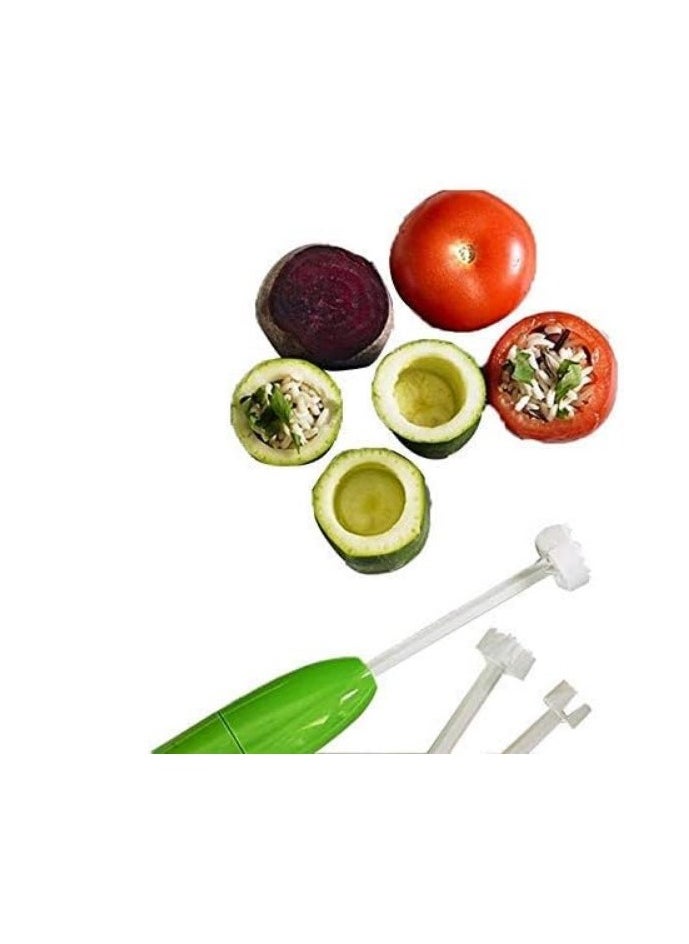 Generic "4-Piece Plastic Stuffed Vegetable Corer Set - Magic Corer for Zucchini, Eggplant, and Tomatoes, Perfect for Easily Preparing Stuffed Vegetables. Includes a Thin and Sturdy Corer for Vegetables like Zucchini and Eggplant. A Versatile Tool for Professionally and Easily Preparing Stuffed Dishes, Ideal for Everyday Cooking."  - Image 2