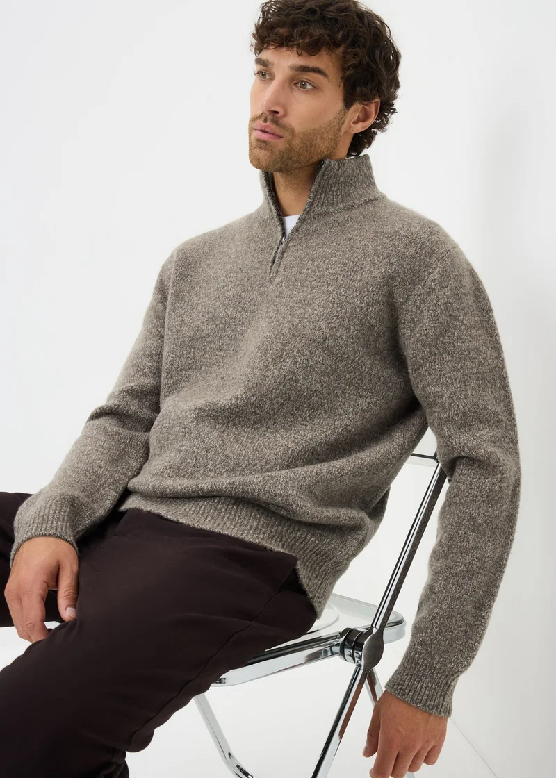 ماتلان Brown Cosy Ribbed 1/4 Zip