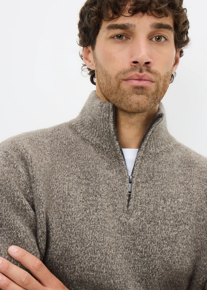 ماتلان Brown Cosy Ribbed 1/4 Zip