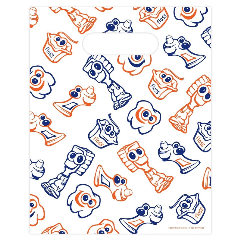 Practicon Dental Friends Dental Giveaway Bags, 8" x 10", 100 Pack - Image 1