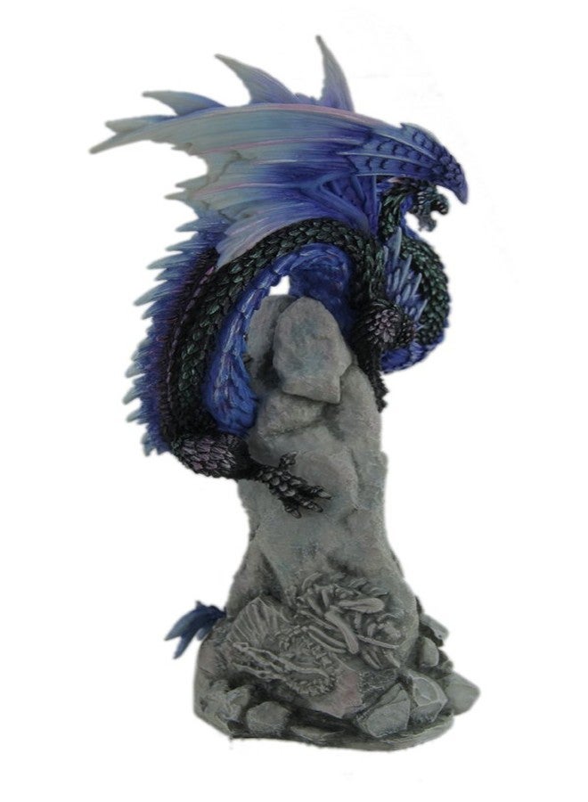 Zeckos Veronese Design Andrew Bill Sapphire Sentinel Hand Painted Blue Dragon Statue - Image 4