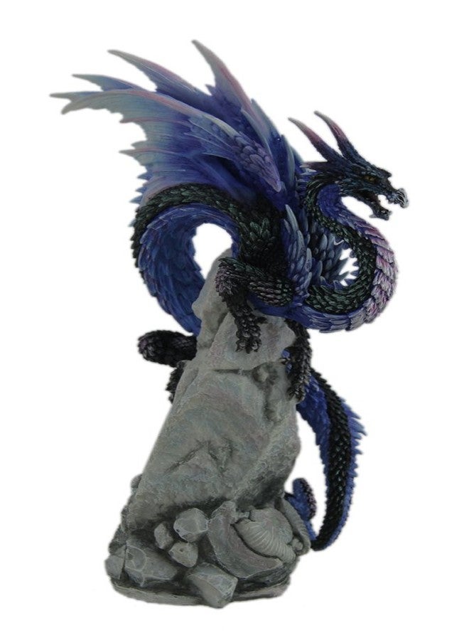 Zeckos Veronese Design Andrew Bill Sapphire Sentinel Hand Painted Blue Dragon Statue - Image 2